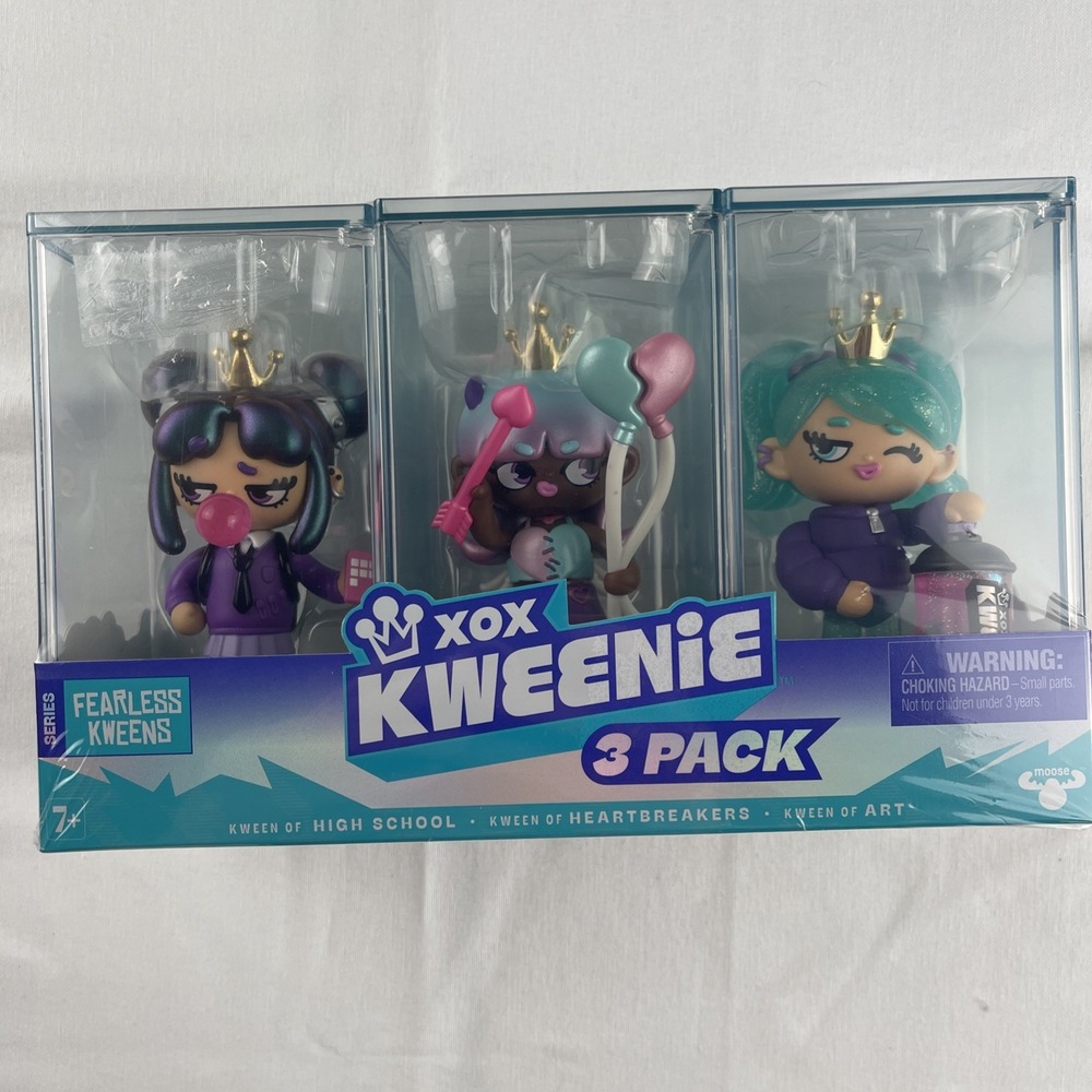 XOX Kweenie FEARLESS KWEENS 3 Pack HIGH SCHOOL HEARTBREAKERS ART 4" Dolls NEW